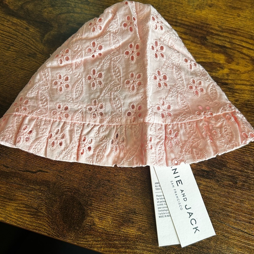 Janie and Jack Light Pink Floral Kids Hat